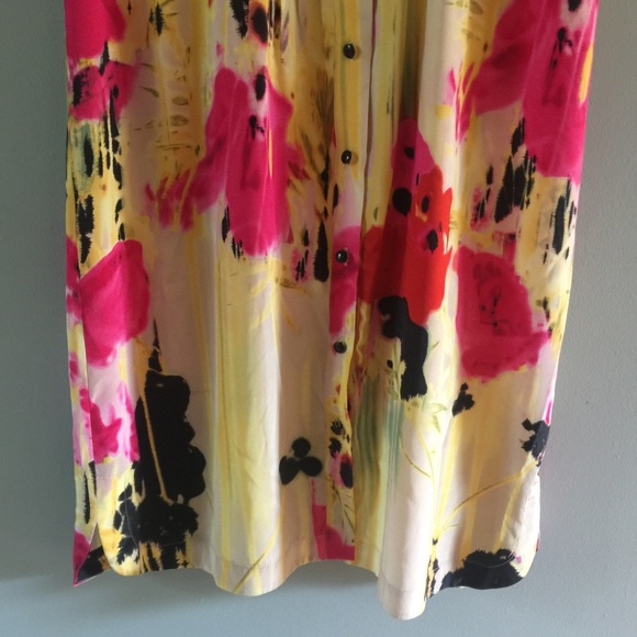 ANTHRO TABITHA Silk Floral Button Down Tunic Dress - Picture 3 of 8